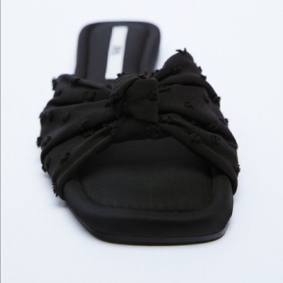 NWT Zara Flat Sandals With Knot - Picture 3 of 6